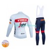 Trek-Segafredo Radbekleidung Radtrikot Langarm + Lang Trägerhose Winter Thermal Fleece 2022 N001
